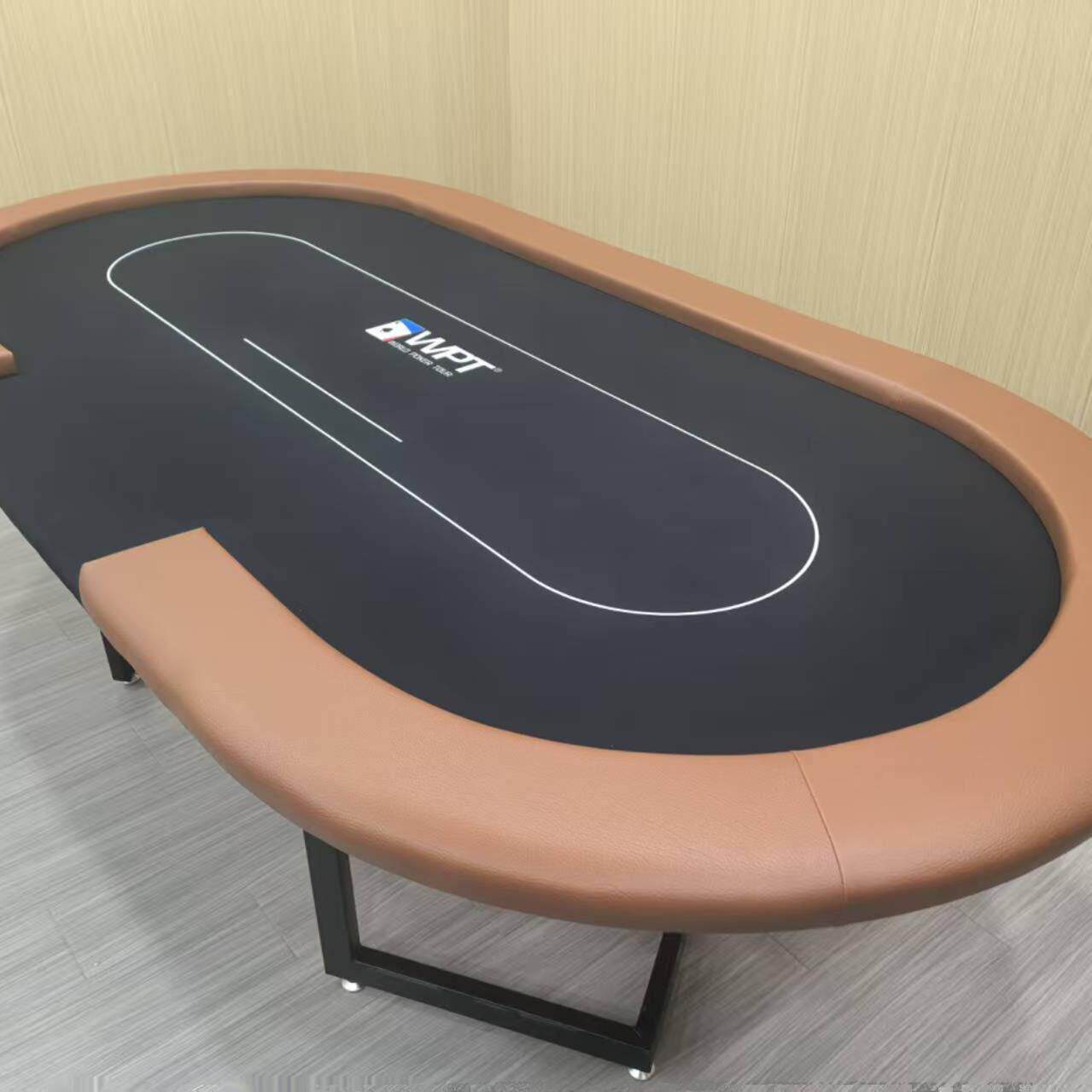 鹏音德州扑克筹码桌全套德州套装德扑棋牌室套装扑克桌含椅子牌桌含盖配件