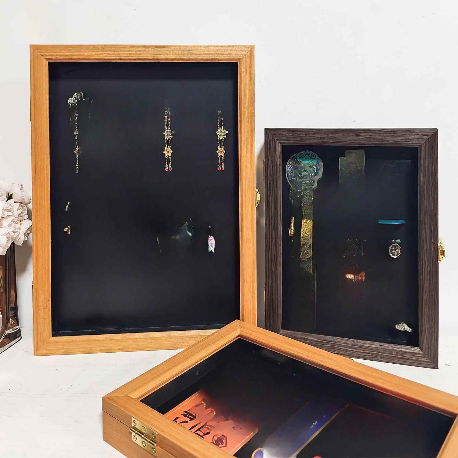 馆冰箱贴展ALAL1016示框磁物吸磁力收纳收藏展示博黑板翻盖实木板