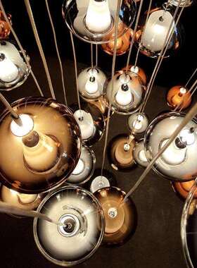 酒店大堂吊灯售楼部沙盘吊灯别墅复式楼梯泡泡球灯宴会厅工程灯具