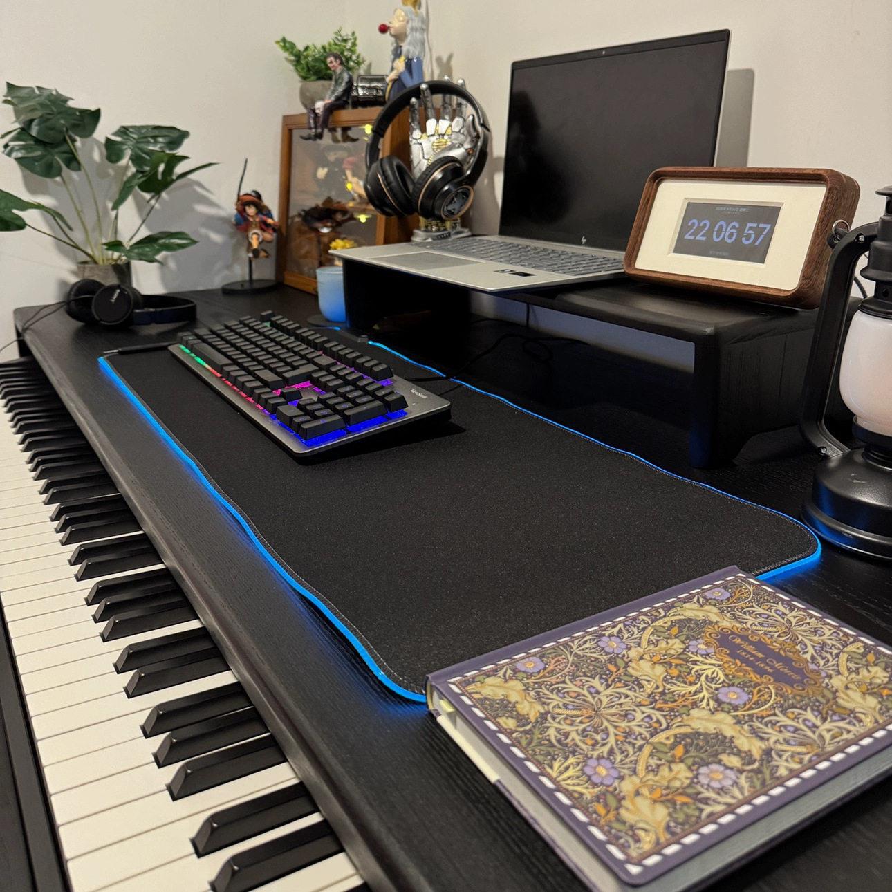 电动升降编曲桌工作台实木电子琴桌录音棚编曲工作台混音器录音室