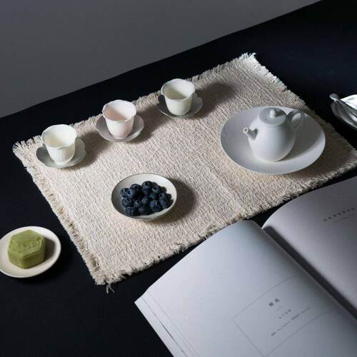 Vanx范兴餐具b|流苏茶垫棉麻覆古新中式家居茶几垫