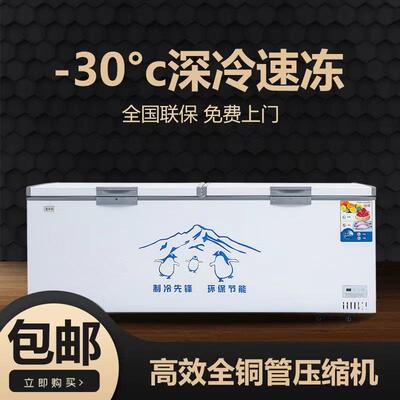 大容量商用卧式冰柜冰冷柜冷冷无品牌/冻保藏鲜箱双温冷柜速冻节