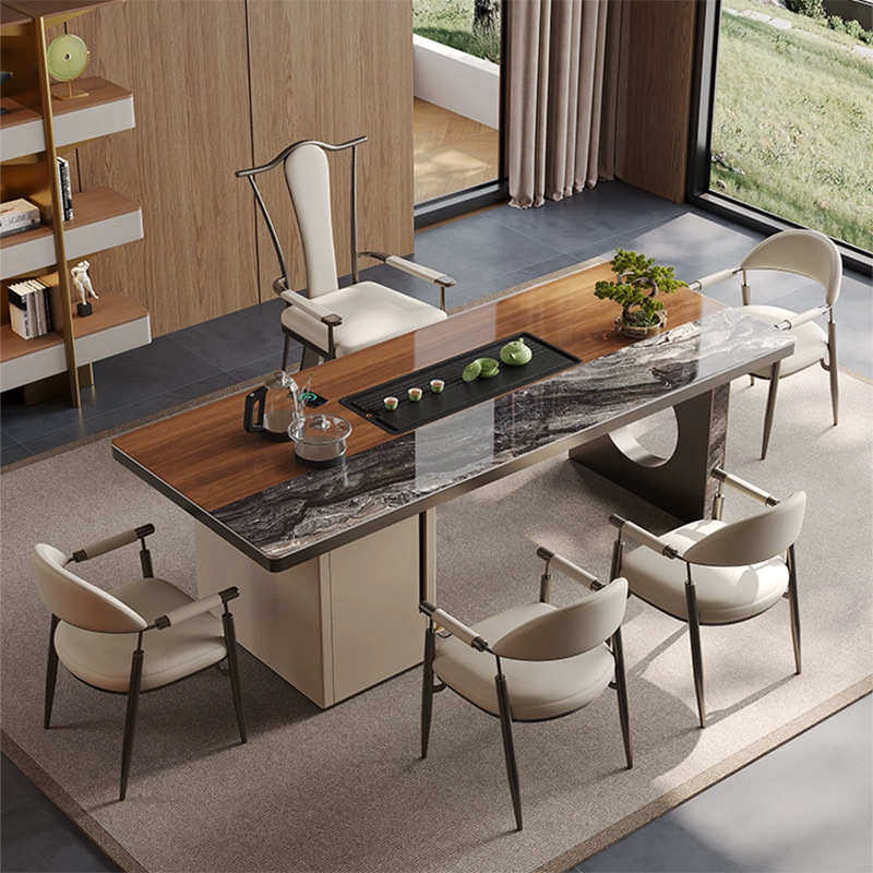 现代简约客厅家用大板岩板茶桌 办公室洽谈会客接待泡茶桌椅组合,住宅家具,家用茶台/茶桌,淘宝优惠券,粉丝福利购,淘宝优惠卷