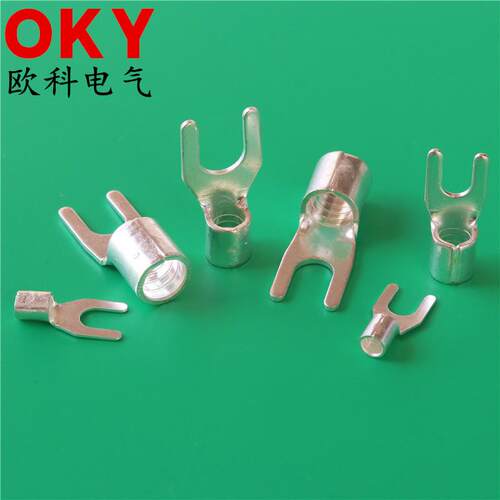 UT1-3冷压接线端子 UT1-4叉形裸端头 UT1-5裸U型冷压接线鼻铜线耳