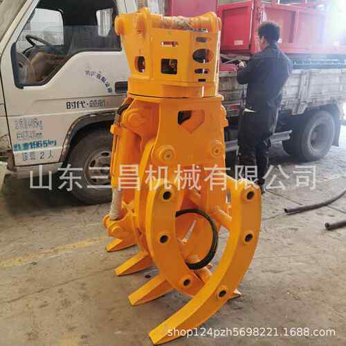 挖掘机夹子机械爪60度液压旋转夹木器抓取灵活操作力强