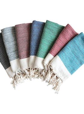 2 PACK 100*40cm Cotton Towel出口色织提花纯棉毛巾吸水多用巾