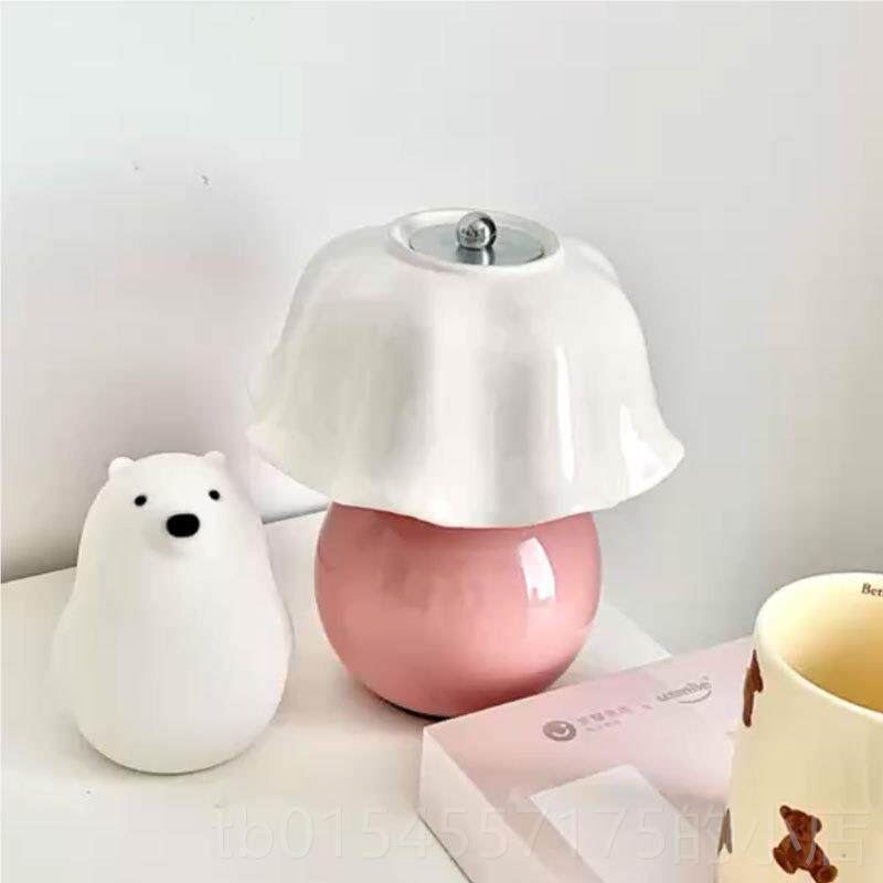 正品跨境女美式古照少台灯卧室复床头装饰花朵明灯民国风结婚陶瓷