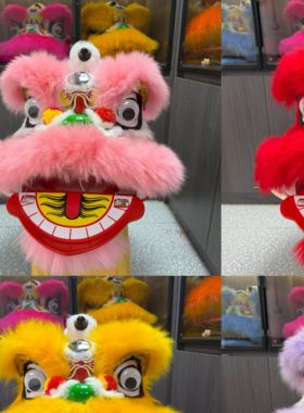 狮子头舞狮子头套开业醒狮花篮摆件小狮子花篮装饰道具儿童醒狮头