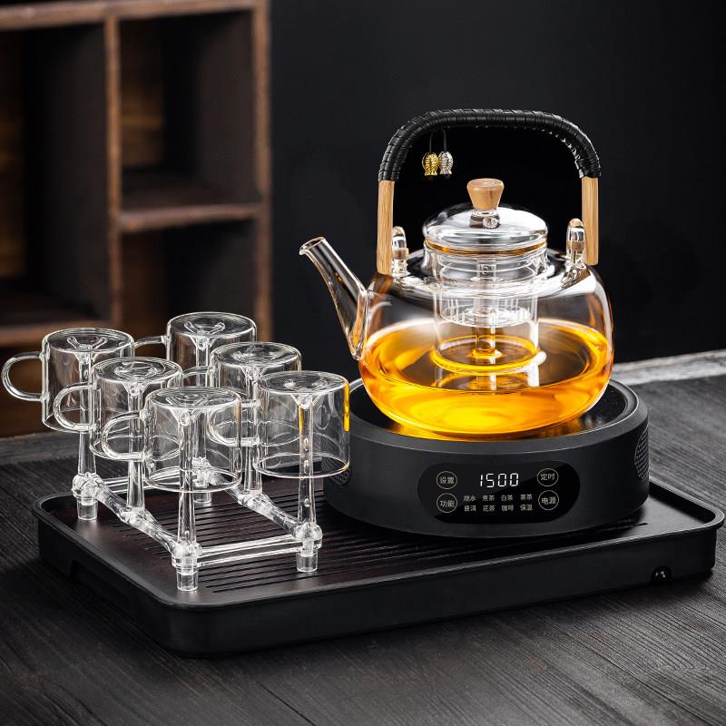 新款整套玻璃煮茶壶烧水壶泡茶家用围炉煮茶茶具套装电陶炉煮茶器