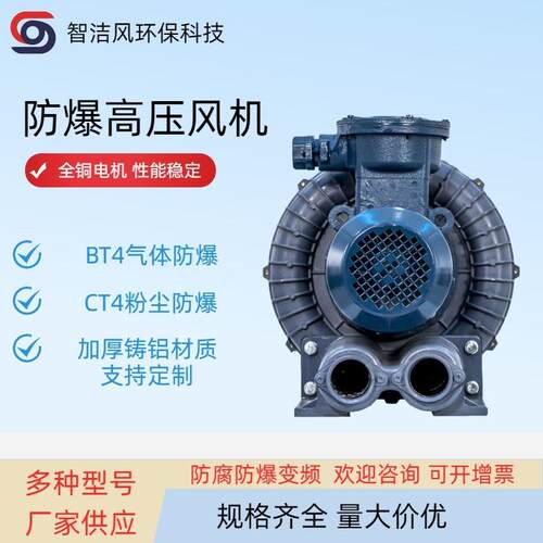 FB-2.2KW防爆漩涡气泵CT4/BT4气体高压防爆风机粉尘防爆鼓风机