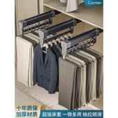 子拉出厂家拉出裤 裤 架裤 伸缩裤 架伸缩滑轨衣柜内置家用多功能顶装