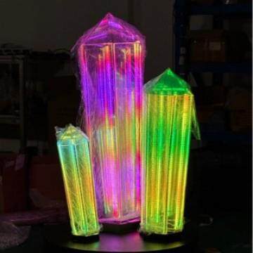 大型商场广场美陈商业街婚庆装饰几何镂空幻彩发光装置摆件户外