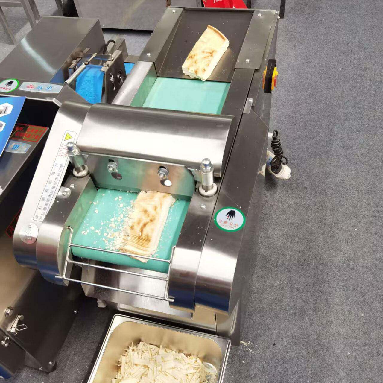 新款商用锅饼切片机 不锈钢火烧切片切丁机 全自动羊肉泡馍切丁机