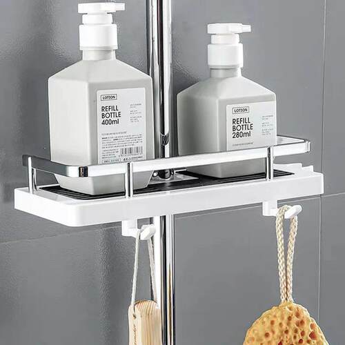 Bathroom Shower Storage Rack Organizer NoDrillin淋浴杆置物架