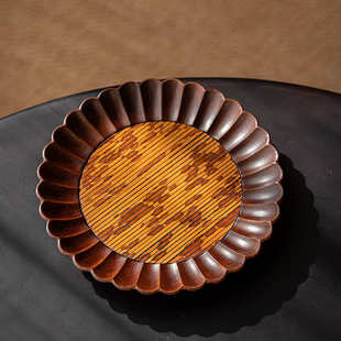 花瓣重竹壶承茶垫干泡台茶杯托垫茶道茶具配件托盘贵妃竹