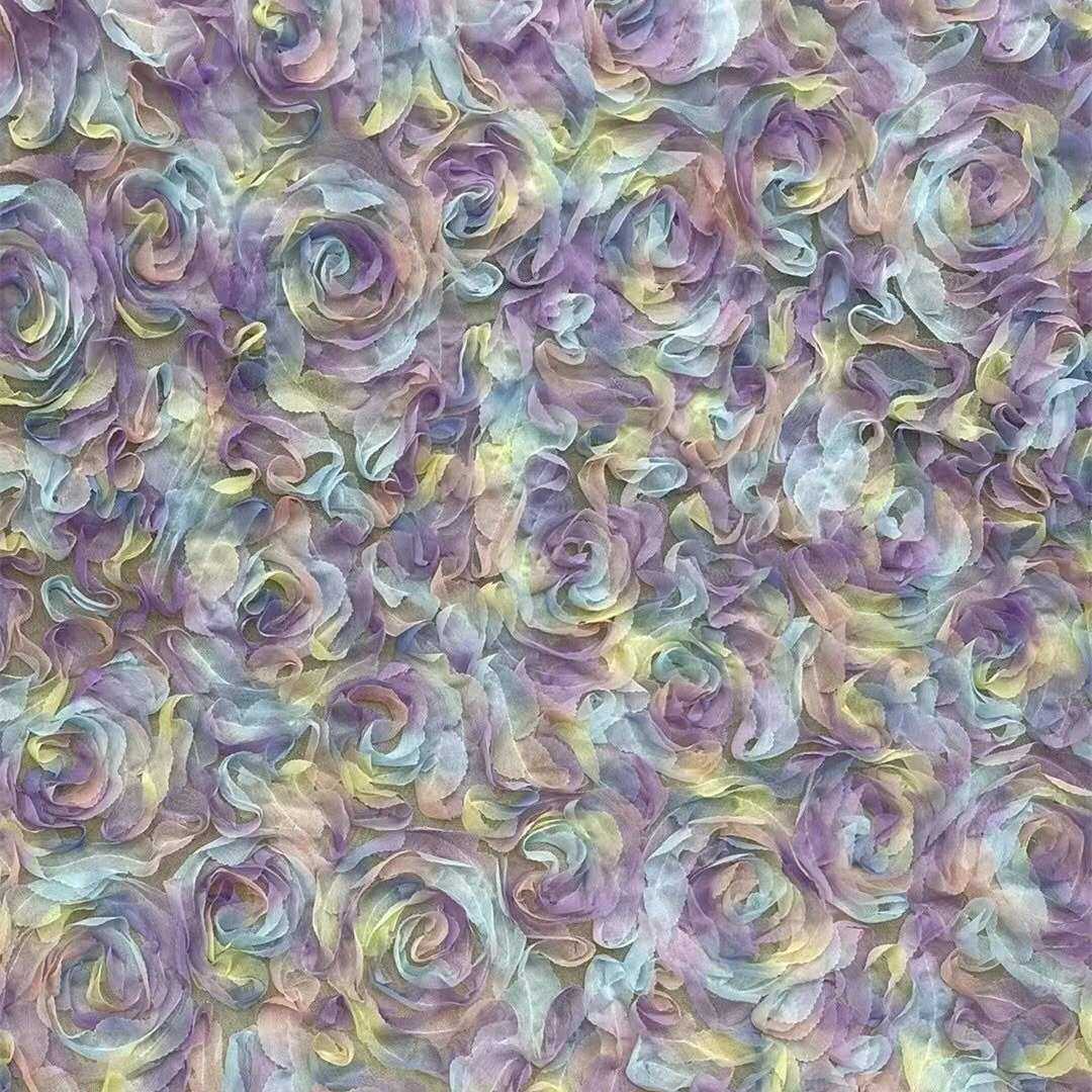 2022新品多色绣花三合一童装玫瑰面料绣花盘带网纱立体绣花布,居家布艺,花边,淘宝优惠券,粉丝福利购,淘宝优惠卷