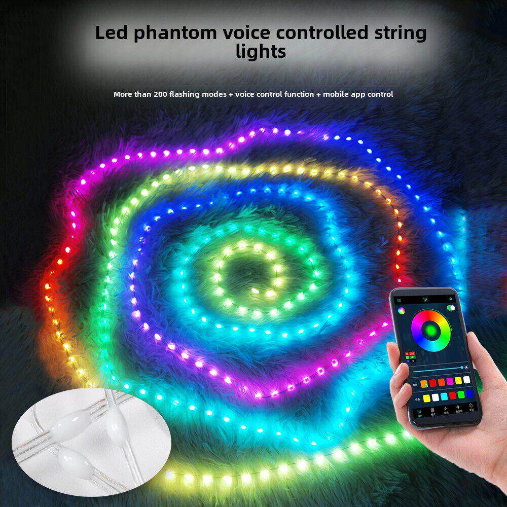 采购产品Led彩色声控串灯，彩色流光灯罩串灯，音乐传感器节奏灯