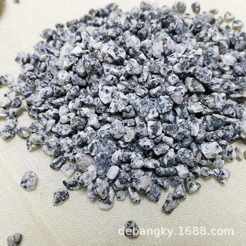 德邦 黑白花水洗石 芝麻灰石子 透水胶粘石 园林铺路小碎石