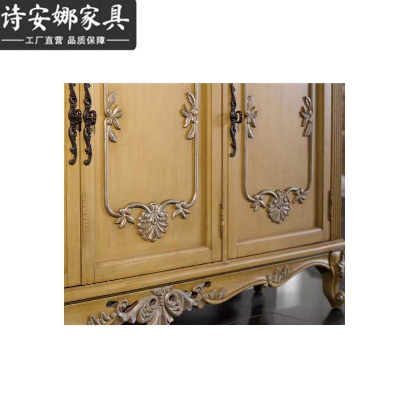 美式欧实式卧家具室奢华柜木582手工雕花衣衣柜四门大衣柜