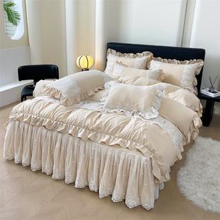 高档秋冬磨x毛.842.2m床裙四件1套被套轻奢风简约床罩加厚202新款