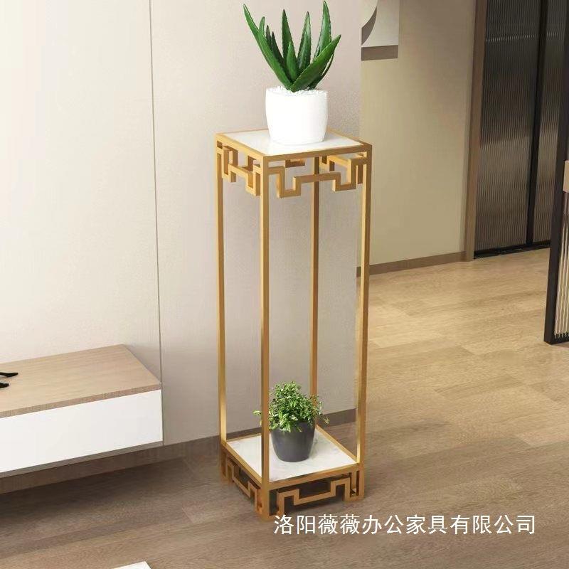 北欧大理石花几铁艺落地式花架子客厅轻奢花盆摆件置物架阳台花架