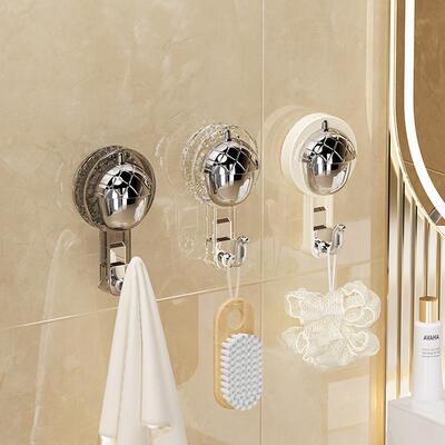 Press-type suction cup hooks, no drilling, traceless vacuum