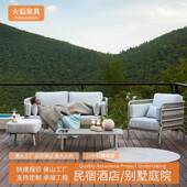 户外店藤编具庭院沙发露台藤编402家酒民宿别墅室休外花园防水闲