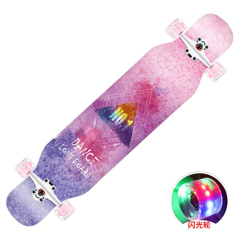 板滑板四轮长板跳舞音抖dancing时尚入门光轮闪直发厂家夜光滑板