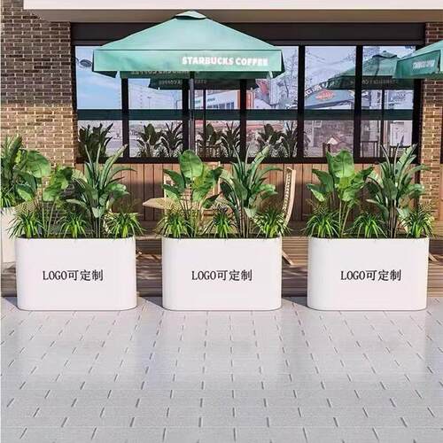 铁艺不锈钢户外花箱售楼部市政商业街外摆围栏花槽盆花坛移动花架