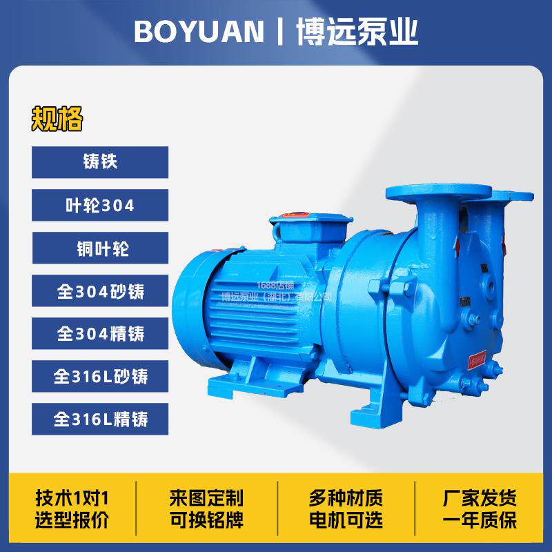 2BV2060水环式真空泵0.81kW铸铁304工业引水液环泵抽气泵厂家现货