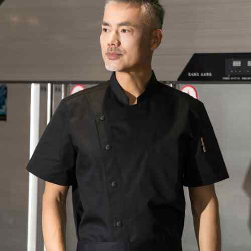 高端酒店厨师长工作服短袖纯蛋糕烘焙饭店火锅西餐烹饪定制夏季