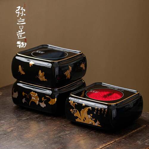 弥言家用电陶炉1100瓦高功率家用煮茶泡茶炉子银壶陶瓷底座高颜值