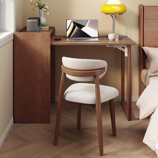 全实木折叠书桌书柜一体小户型电脑桌家用卧室学习桌书房办公桌