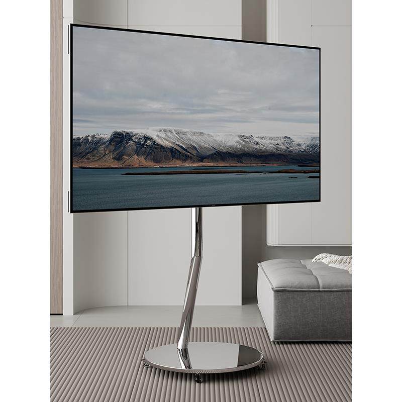 电视机支架落地可移动客厅游戏屏通用40-75寸不锈钢金属带轮挂架