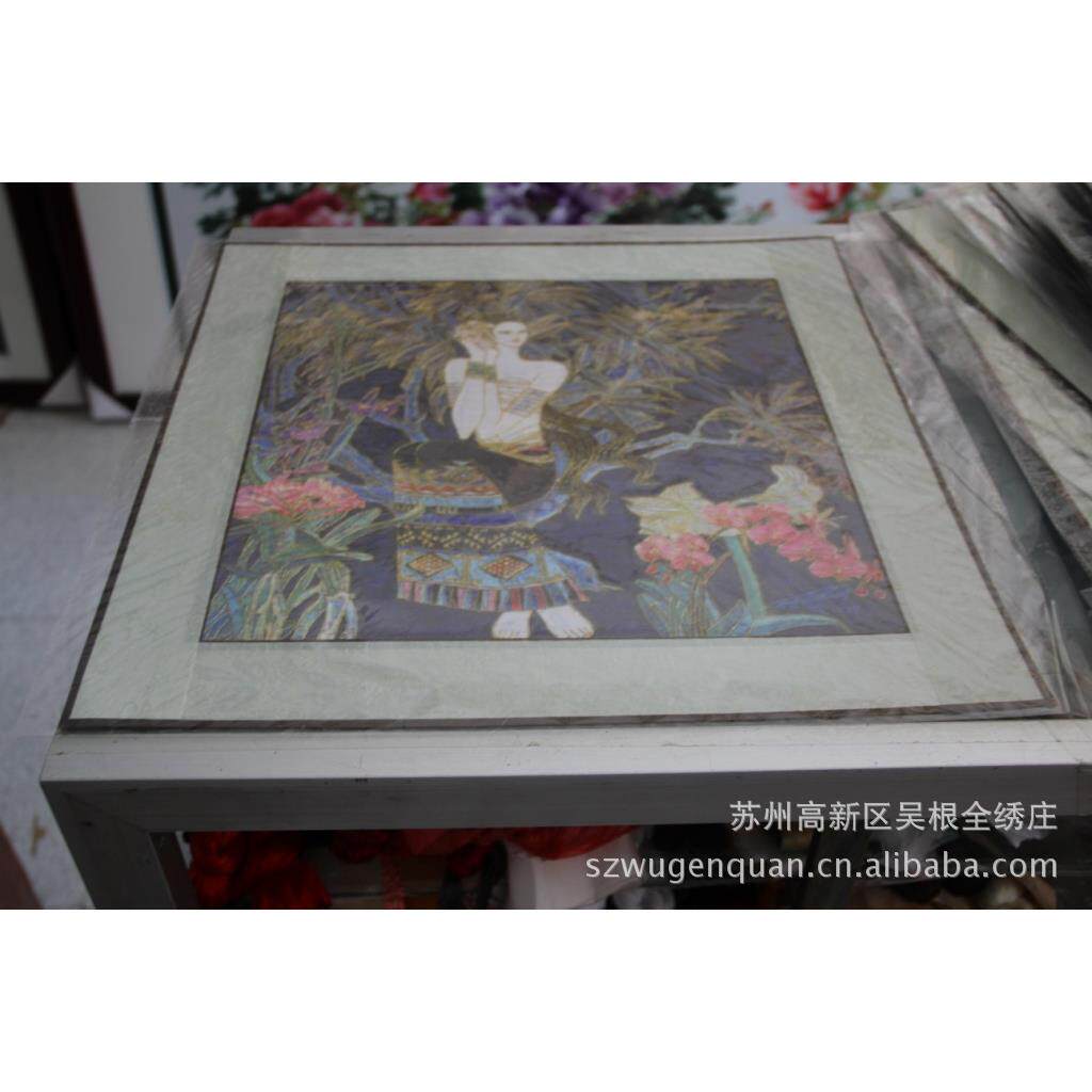 苏绣客厅书房办公室装饰画苏州手工刺绣软裱画山水花卉系列