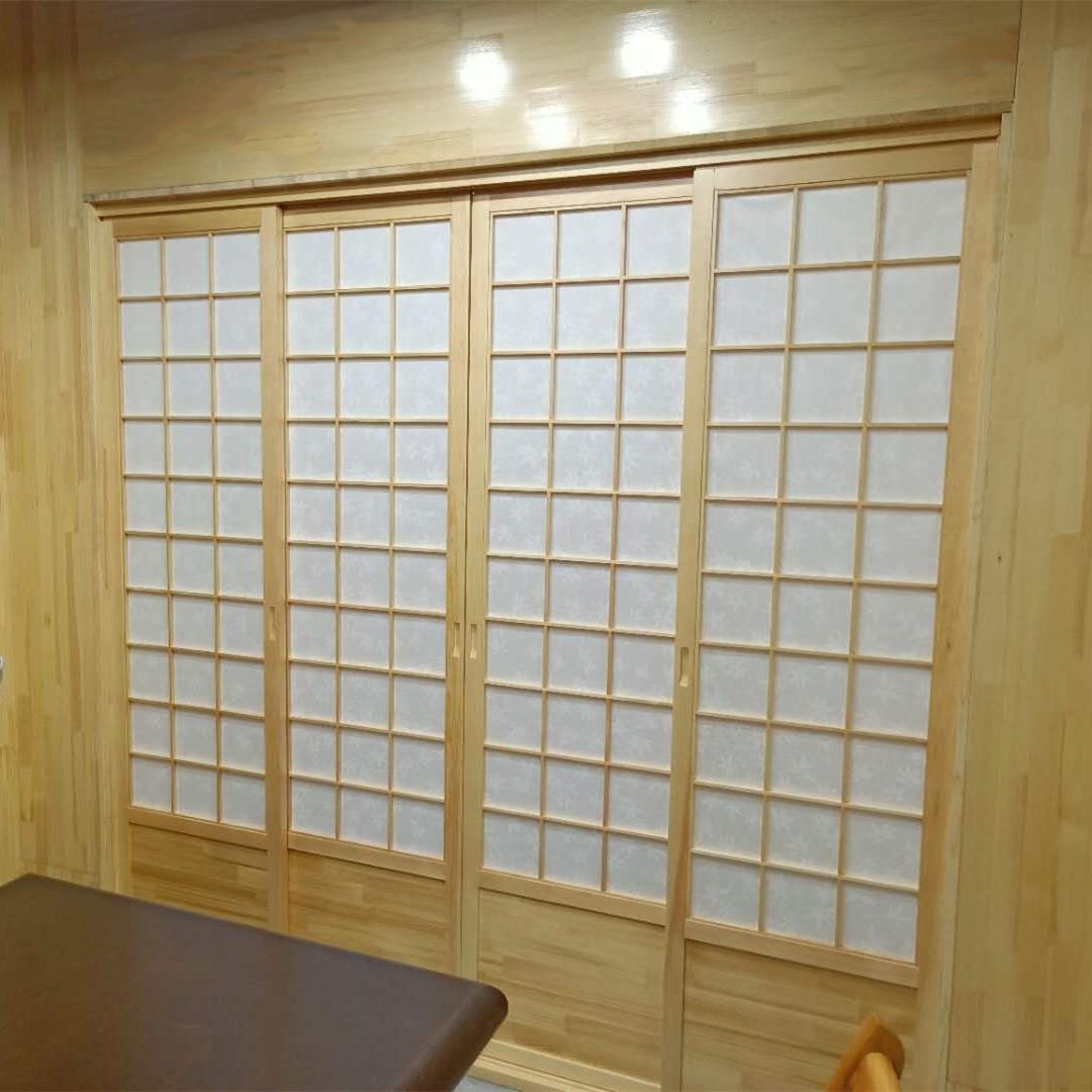 定制日式推拉门榻榻米移门卧室隔断实木格子门衣柜门和室樟子门窗