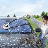 车洗车拖把可伸缩弯204防杆汽车拖把伤专用洗车刷子擦清洁工具跨