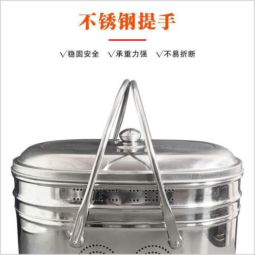 新款不锈钢手提篮菜篮水果篮加厚储物篮清明钢篮重阳蔬菜篮子大号