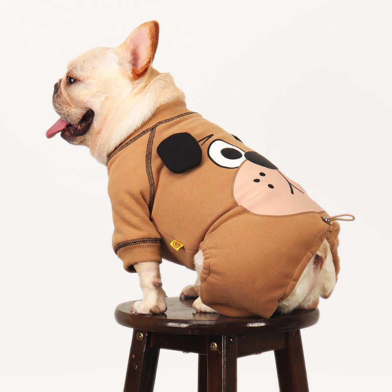 法熊宠物纳斗牛犬瑞衣服衣服雪泰可爱加迪狗狗四脚冬款斗比保暖绒