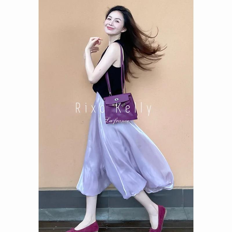 Rixo Kelly盐系轻熟两件套装黑色无袖上衣a字半身裙夏搭配一整套