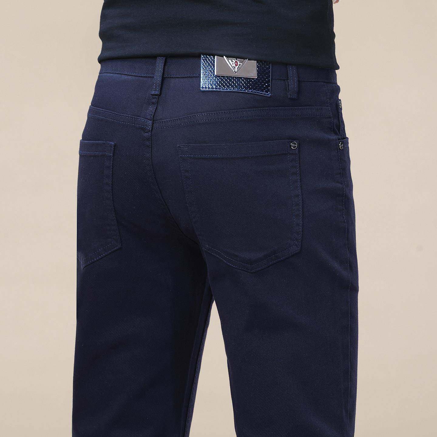 高端纯棉牛仔裤男夏季2026新款修身小脚裤潮流百搭休闲男士长裤子