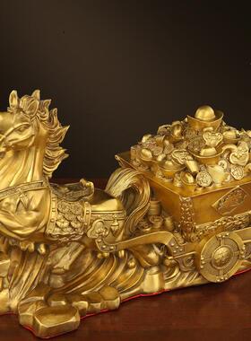 新款直销黄铜马拉聚宝盘马拉元宝家居办公室摆件金属工艺品摆件