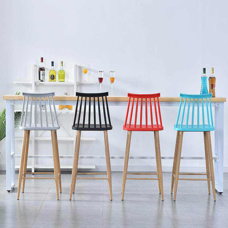 铁艺实木吧台桌家用现代简约靠墙窄桌子高脚桌奶茶店酒吧桌椅组合