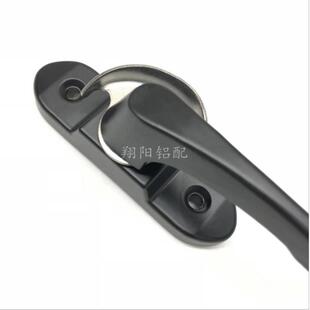 推拉门窗锁双向塑钢长柄带盖金属防盗月牙锁扣铝合金门窗五金配件