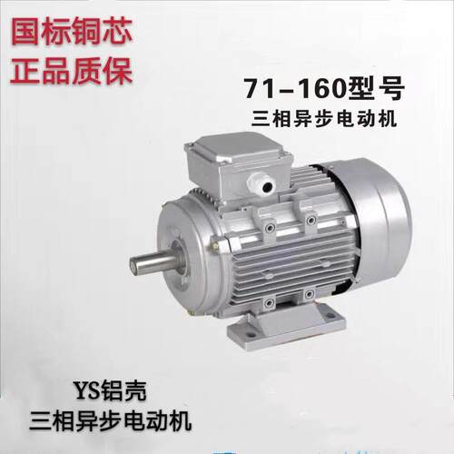 铝壳0.37w2/4/6/8极三相异步电动机铜芯交流马达风机380v