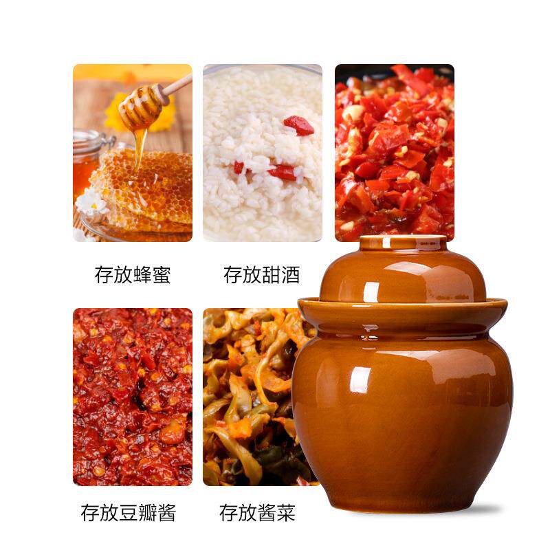 泡菜坛子家用土陶迷你小号老式陶瓷加厚密封大口大容量酸菜腌菜罐