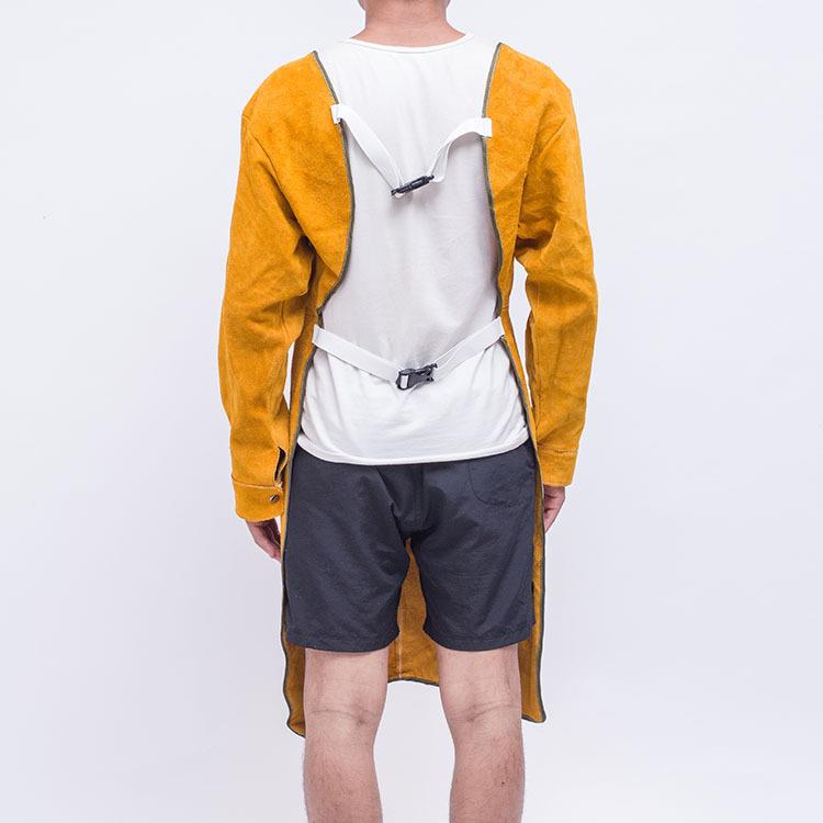电焊工作服氩弧焊无领长袖反穿衣防溅防火花围裙牛皮制作