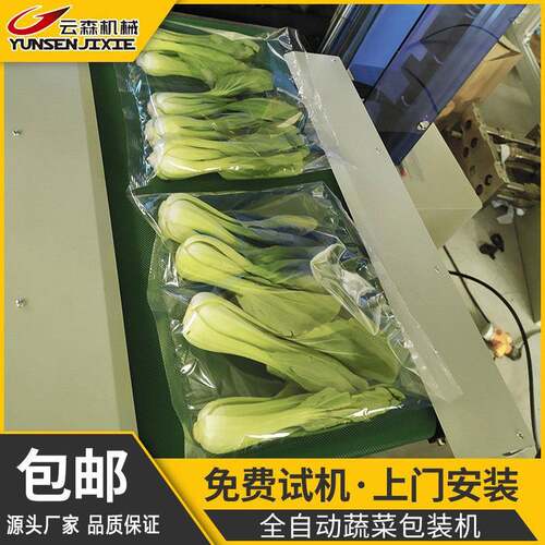 全自动水果蔬菜枕式包装机生鲜果蔬青菜托盘标签打包袋封口机