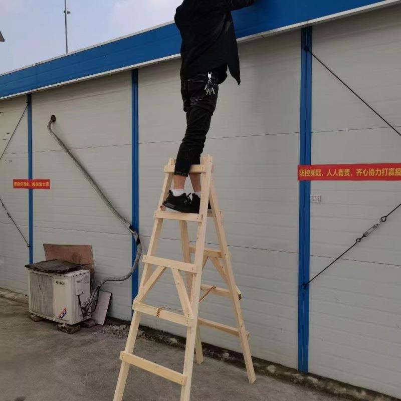 48N装修实木木梯家用人字梯双侧水电走梯室内室外工程木梯直梯