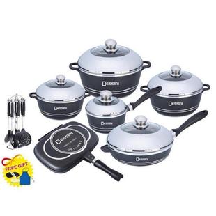 厨房家用dessini23pcs件套套锅锅具不粘锅麦饭石套装 套件 铝锅套装